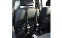 Woven Strap Seat-Back Umbrella Holder Molded Plastic Back-Seat Hanging Hook Multiple Slots Backseat Hanger Black