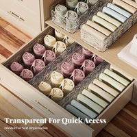 Sock Underwear Organizer Compartmentalized Underwear Organizer Bin Large Capacity Sock Storage Box for Women, Adults, Drawer, Bedroom, Dresser