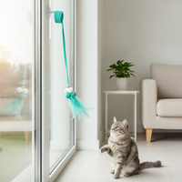 Interactive Suction Cup Spring Cat Toy with Rabbit Fur Ball for Play and Exercise