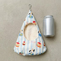Linen Pet Hammock and Guinea Pig Bed, Triangular Guinea Pig Bed for Hamsters and Rats, Warm Fleece Lined Winter Swing with Hook Mounting