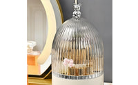 Multi-Compartment Rotating Makeup Organizer with Lid Covered Cosmetic Storage Box with Dome Lid Easy to Clean Makeup Brush Holder with Dustproof Cover Compact for Bedroom