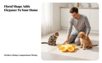 Easy to Clean 6 Compartment Pet Feeder Material 6 Bowl Pet Dish Polished Edges for Small Dog Owners, Mealtime, Indoors, Kitchen