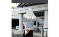 Topographic Print Hooded Cooling Shawl Pointed Hood Cooling Hooded Towel Dark Trim Outdoor Cloth Fastening Points