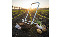 Garlic Digger Labor-Saving Manganese Steel Digging Fork Long Handle Potato Digging Fork for Vegetable Plot, Garden