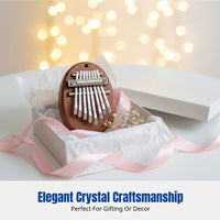 Thumb Piano, 8-Key Mini Heart Shape, Portable Finger Keyboard, Crystal & Wood Design, Musical Instrument for Beginners
