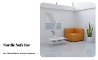 Sectional L-Shaped Sofa Nordic Aesthetic Configurable Block Sofa Petpet-Considerate High-Resilience Foam for Families, Salon