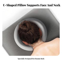 Pressure Relief Massage Table Face Cradle Breathable U-Shaped Prone Pillow Soft & Supportive for Estheticians, Office Workers, Home, Travel