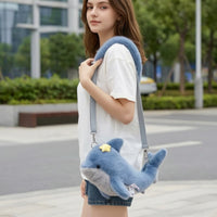 Cartoon-Style Soft Toy Animal Bag Soft Furry Animal Purse Cute Soft Toy Bag Lightweight for Teens, Students, Outings