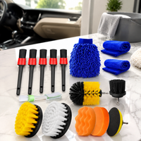 Car Cleaning Kit Car Detailing Kit with Wash Mitt Drill Brushes Microfiber Cloth