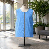Uncovered Armholes Sleeveless Cooling Vest Wide Shoulders Zipper Cooling Vest for over Clothing