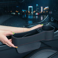 Space Filler with USB Universal Fit Seat Space Storage Box Prevents Items from Falling Car Storage Box with Beverage Holder Holder