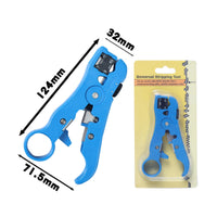 ABS Manual Cable Stripping Plier Spring-Action-Loaded Coaxial Cable Stripper Replaceable Blade Hand Tool Integrated Cutting Blades