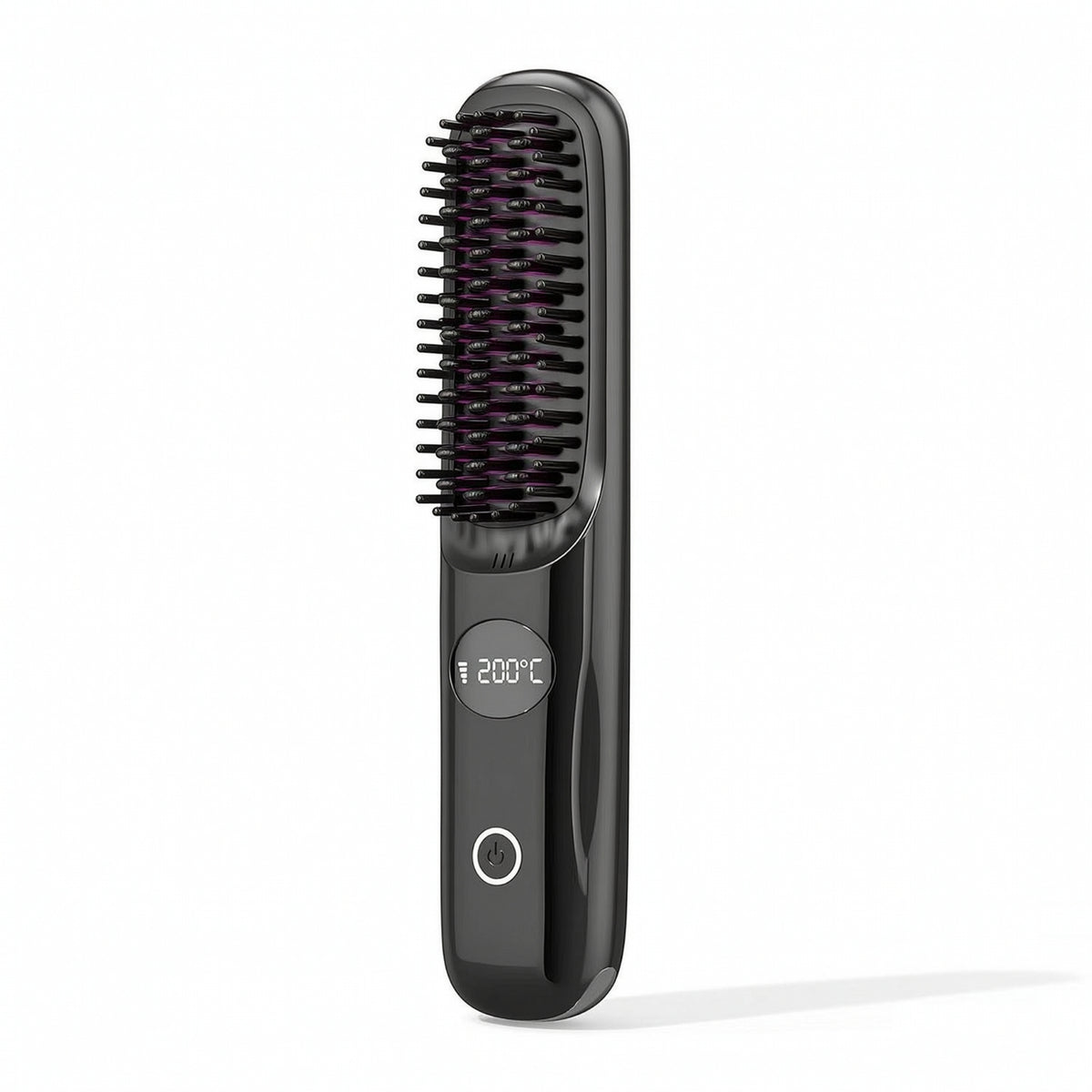 Cordless Ceramic Hair Straightening Comb with LCD Display, Mini Size