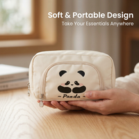 Panda School Pencil Case, Large Capacity Pen Bag, Cute Stationery Organizer, Korean Pencil Pouch, Art Student Supplies