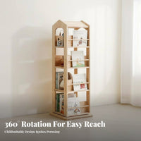 360-Degree Rotation Rotating Book carousel Multitier Design bookshelf Space-Saving bookshelf Large Capacity for Children, young children, Living Room, Small areas, literary Corner, Playroom