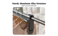 Floor Standing Clothes Rack Extensible Rods Freestanding Clothes Rack Rust-Resistant for Apartment Dwellers, Balcony, Indoor