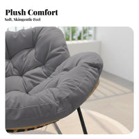 Soft Cushion Cushioned Rocking Lounger Ergonomic Rocker Easy Assembly Lounge Chair Anti-Tip Design for Seniors, Readers, Homeowners, Balcony, Living Room, Bedroom, Reading Nook
