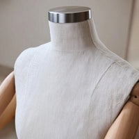 Mannequin Torso with Wooden Arms Linen Textured Mannequin Torso with Arms Stable Cloth Covered Dress Form for Designers