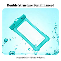 Double-Sided Phone Dry Bag Floats on Water Waterproof Phone Protector Clear Photography Window for Swimmers, Beachgoers, Swimming Pool, Snorkeling