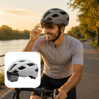 Vented Mountain Bike Helmet with Visor Lightweight Mountain Biking Helmet Breathable Ventilation Sports Protection Gear Shock Resistant