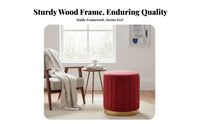 Minimalist Design Upholstered Vanity Stool Space-Saving Upholstered Makeup Stool Easy to Clean Indoor Furniture Comfy for Nail Technicians, Homeowners, Apartment Dwellers, Living Room, Bedroom, Dressing Table, Entryway