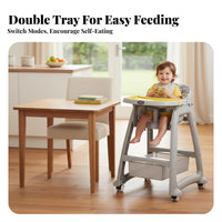 Infant High Chair Multi-Functional Design children's Dining Chair Easy to Clean Portable Feeding Seat with Tray for Infants, Restaurant, Hotel