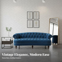 Western design Curved Tufted Settee 3-Seater curve-Shaped Settee Modern Design Sofa Plush Texture for Apartment Dwellers, Interior Designers, Small Space, Reception Area, Boutique, Bedroom