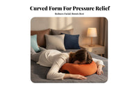 Contoured Prone Massage Pillow Soft Textile Cover Donut Face Cradle Pillow