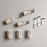 E14 Bulb Holder with Bracket for LED Candle Light, Candle Lamp Holder for Pendant Lights, E14 Lamp Holder 2A 220-250V, Beige Screw Base 250V