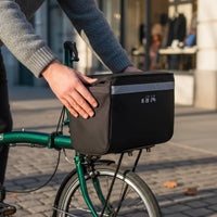 Reinforced Bike Front Basket Bag Reflective Handlebar Basket Bag Matte Lightweight for Daily Riding