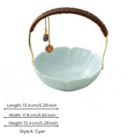 Ceramic Handled Fruit Basket Multi-Use Vintage Fruit Basket Food Porcelain Serving Dish for Party