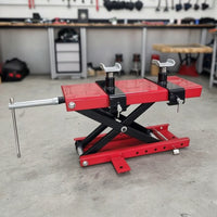 Motorcycle Lift with Support Arms Adjustable Motorcycle Lift Stand Manual Stand for Mechanics