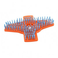 Blue Bristles Nylon Brush Head Orange Base Trimmer Brush Head Mounting Hole Garden Tool Part Easy to Install for Cleaning Work, Grass Trimming