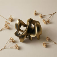 Geometric Metal Sculpture Easy to Clean Hollow Sculpture Decor Anti-Rust for Home Display