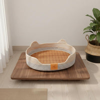 Cat Sofa Lounger Washable Woven Cat Basket Four-Season Use Pet Bed for Cats, Small Dogs
