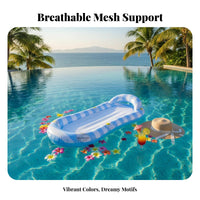 With Backrest Inflatable Water Lounger Glitter Filled Inflatable Pool Lounger Ergonomic Headrest for Adults, Teens, Beach, Travel, Hot Tub