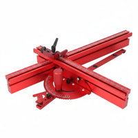 Brass Handle T-Track Fence M6 Screw Miter Gauge Fence Easy to Adjust Woodworking Angle Guide Mm and Inch Markings for Workshop