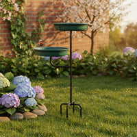Standing Bird Bath Feeder Antique Bronze Metal Bird Bath Easy to Clean for Patio