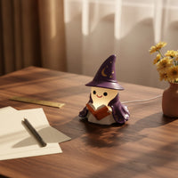 Wizard Night Reading Book Lamp Powered specters Statue with Glowing Book Tabletop Decorative Figure for Bedside Table