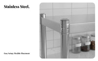 Stainless Steel Kitchen Shelf Punch Multi-Tier Countertop Organizer Easy to Assemble Adjustable Kitchen Counter Shelf for Renters, Pantry, Office
