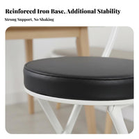 Foldable Design Cushioned Desk Chair Space-Saving Home Furniture Easy to Keep Portable Seat Multi-Purpose for Students, Homeowners, Office Workers, Dining Room, Small Compact Areas, Bedroom, Reception Area