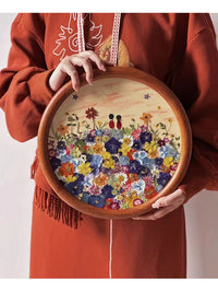玫瑰小王子干花压花相框装饰画喜字闺蜜新婚礼物画框手工diy材料 直径30cm 【成品】佳偶天成
