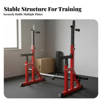 Adjustable Squat Rack Locking System Multi-Functional Weightlifting Rack Stable H-Shaped Base Heavy Duty Squat Stand for Home Gym