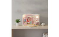 DIY Miniature House with Dust Cover Creative Miniature Room Set Collectible Model for Shelf