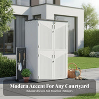 Horizontal Storage Shed Waterproof Horizontal Outdoor Storage Container Outdoor Cabinet for Patio Owners, Homeowners, Garden, Yard, Pool Area