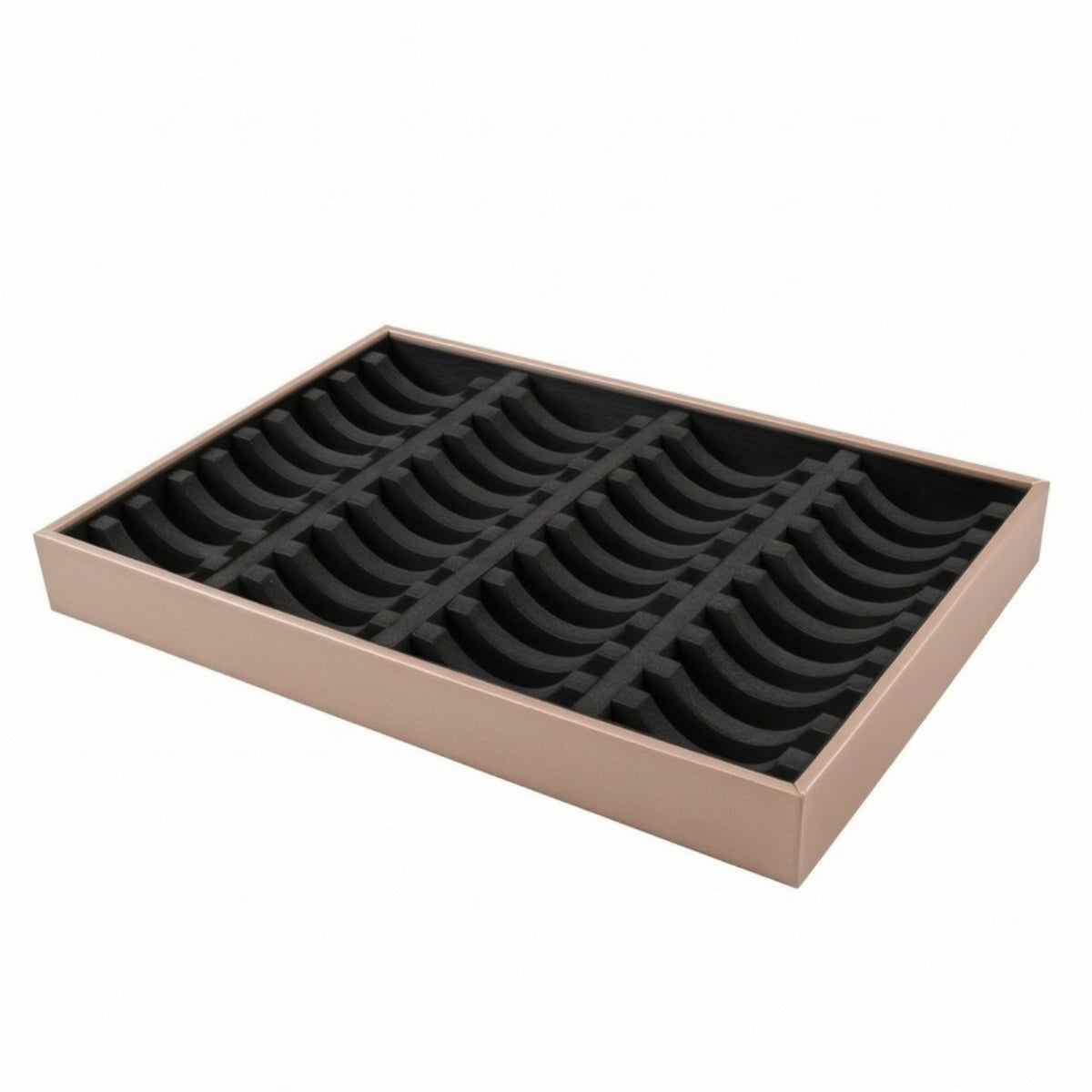 40-Slot Bangle Tray with Slots Slim-Profile Bangle Organizer Tray Rigid Multi-Section for Collectors, Countertop