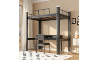 Metal Bunk Bed Space-Saving Bunk Bed Frame Reversible Furniture for Students, Roommates, Dorm Rooms, Shared Apartments, Hostels