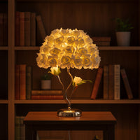 Flower Table Lamp Usb-Powered Table Lamp with Cloth Lampshade Decorative
