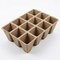 12 Cell Seedling Trays, Biodegradable Paper Pulp Pots, Plant Propagation Trays with Gardening Labels, Small Garden Tools Included