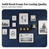 Solid Wood Long-Distance Race Medal Display Case Wall Mount or Tabletop Medal Display Frame Commemorative Collection for Children, Desktop